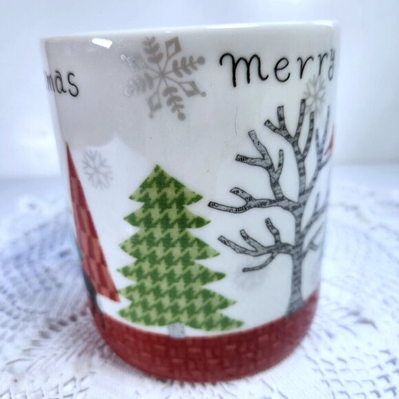222 Fifth Coffee Mug Cup Merry Trees Oversized 30 oz Christmas Mug Trees Deer - Picture 5 of 7